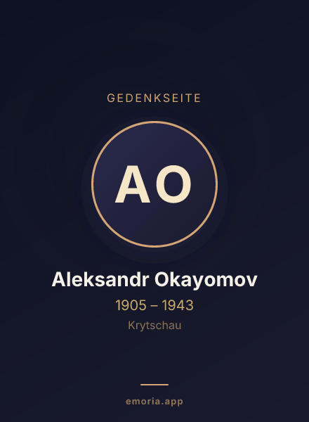 Gedenkportrait von Aleksandr Okayomov