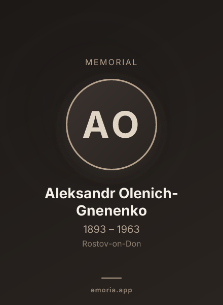 Memorial portrait of Aleksandr Olenich-Gnenenko