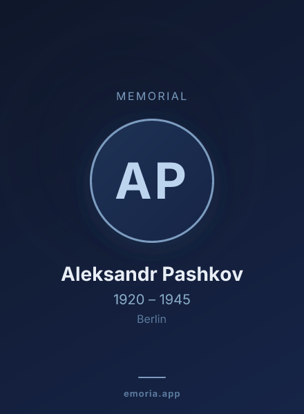 Memorial portrait of Aleksandr Pashkov