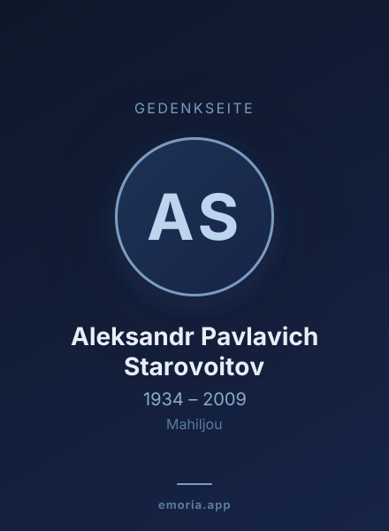 Gedenkportrait von Aleksandr Pavlavich Starovoitov