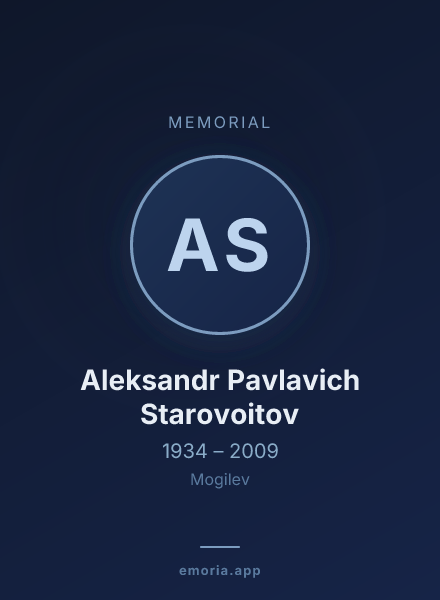 Memorial portrait of Aleksandr Pavlavich Starovoitov