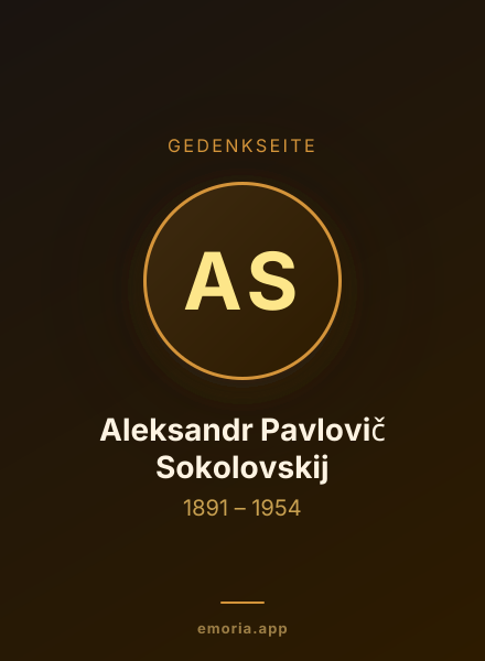 Gedenkportrait von Aleksandr Pavlovič Sokolovskij