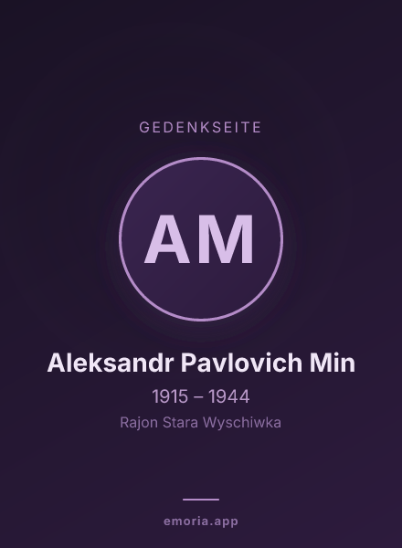 Gedenkportrait von Aleksandr Pavlovich Min