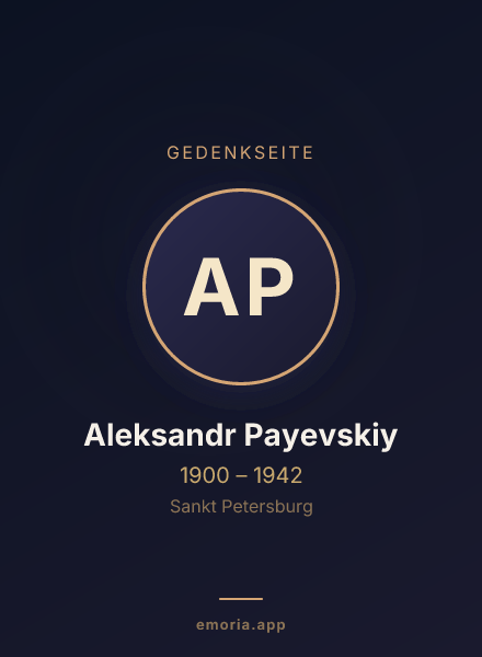 Gedenkportrait von Aleksandr Payevskiy