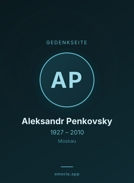Gedenkportrait von Aleksandr Penkovsky