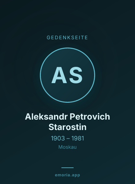 Gedenkportrait von Aleksandr Petrovich Starostin