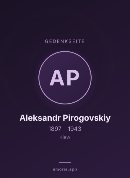 Gedenkportrait von Aleksandr Pirogovskiy