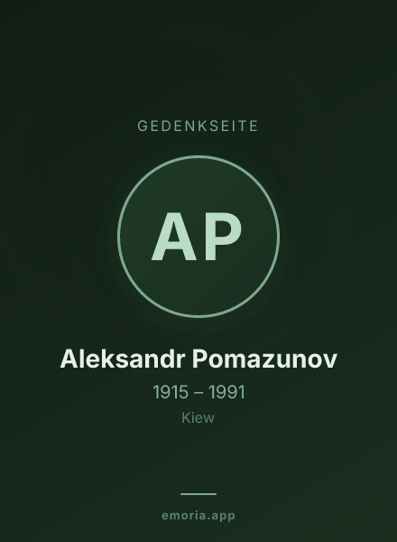 Gedenkportrait von Aleksandr Pomazunov