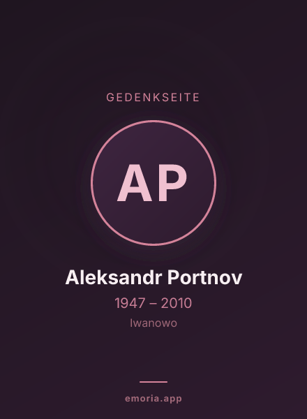 Gedenkportrait von Aleksandr Portnov