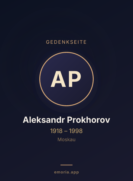 Gedenkportrait von Aleksandr Prokhorov
