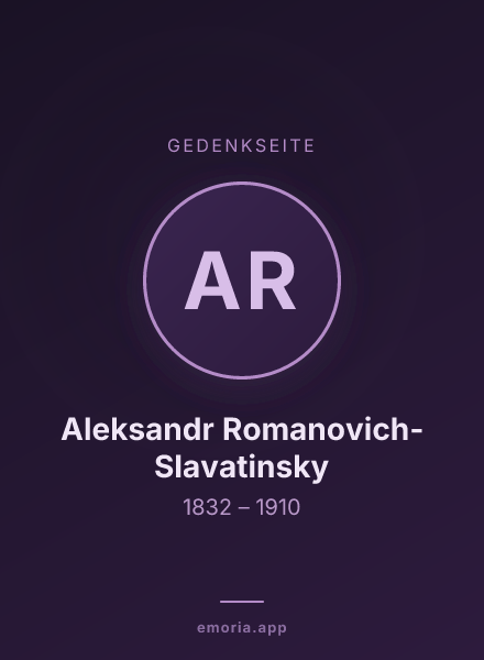 Gedenkportrait von Aleksandr  Romanovich-Slavatinsky