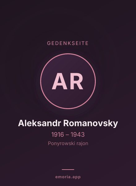 Gedenkportrait von Aleksandr Romanovsky