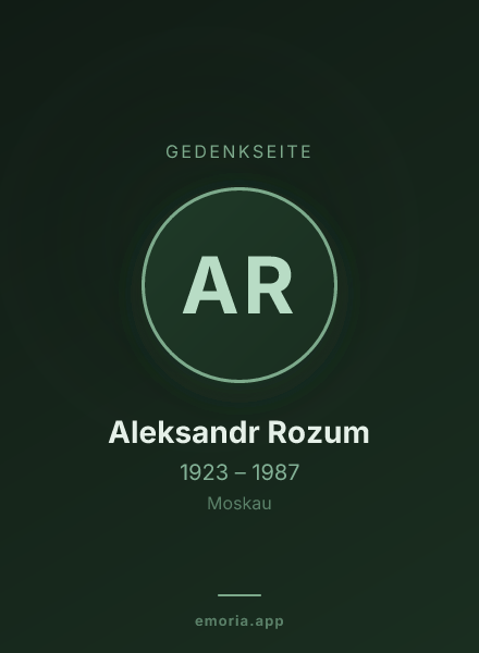 Gedenkportrait von Aleksandr Rozum