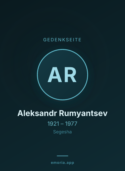 Gedenkportrait von Aleksandr Rumyantsev