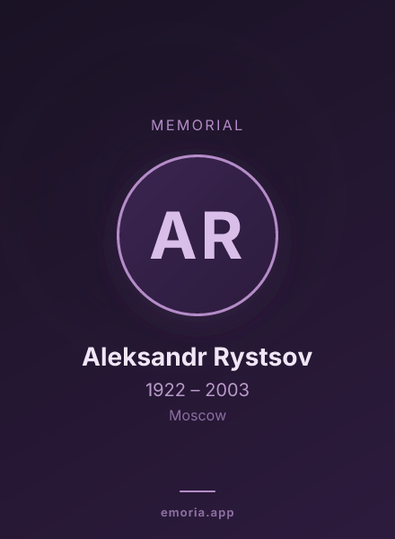 Memorial portrait of Aleksandr Rystsov