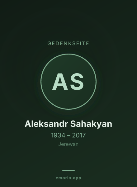 Gedenkportrait von Aleksandr Sahakyan