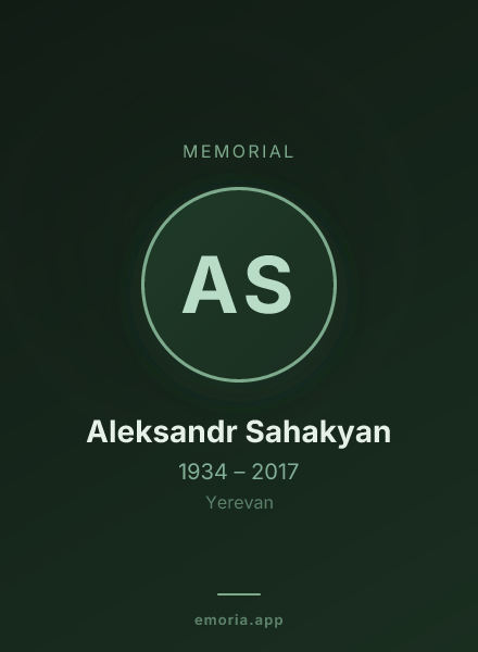 Memorial portrait of Aleksandr Sahakyan