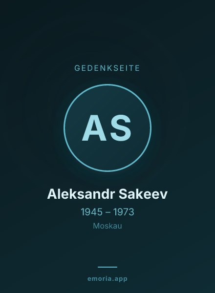 Gedenkportrait von Aleksandr Sakeev