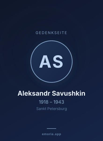 Gedenkportrait von Aleksandr Savushkin