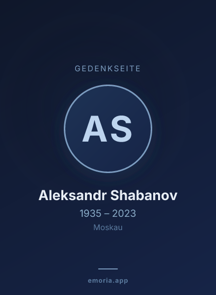 Gedenkportrait von Aleksandr Shabanov