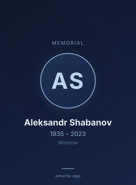 Memorial portrait of Aleksandr Shabanov