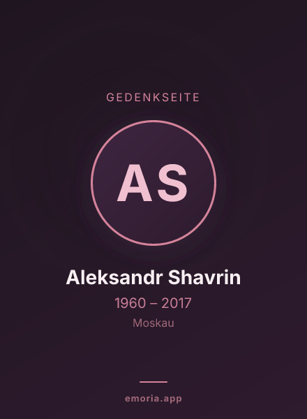 Gedenkportrait von Aleksandr Shavrin