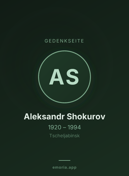 Gedenkportrait von Aleksandr Shokurov