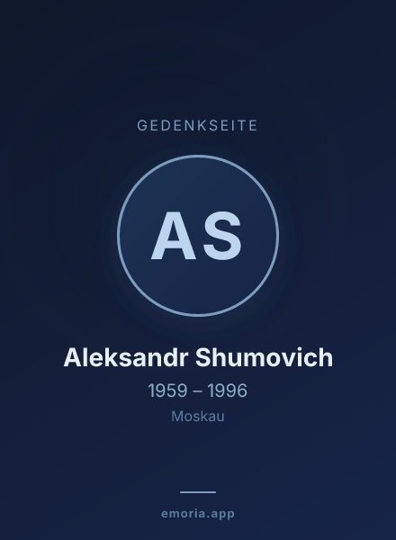 Gedenkportrait von Aleksandr Shumovich