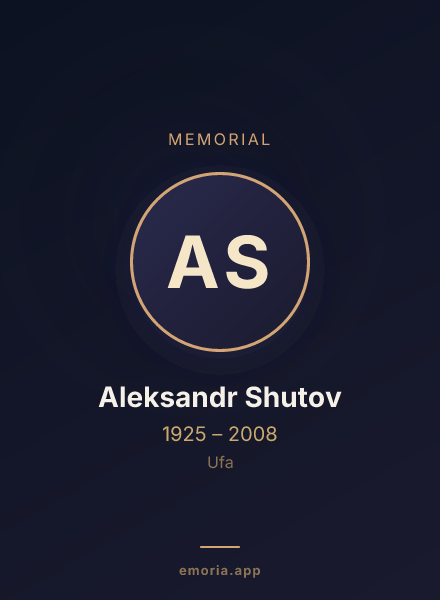 Memorial portrait of Aleksandr Shutov