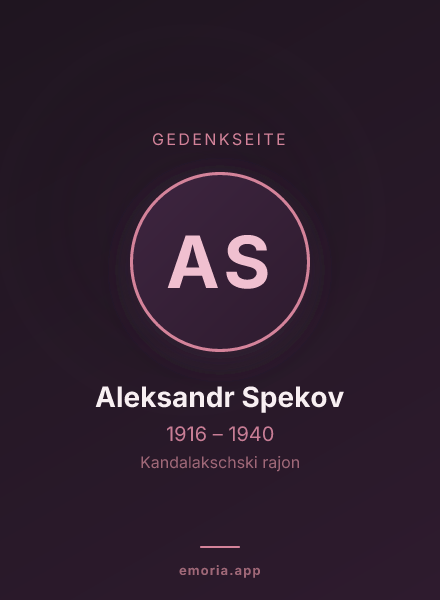 Gedenkportrait von Aleksandr Spekov
