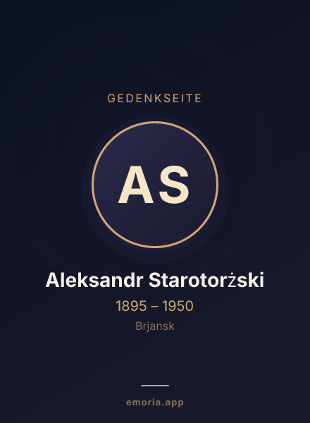 Gedenkportrait von Aleksandr Starotorżski