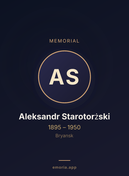 Memorial portrait of Aleksandr Starotorżski