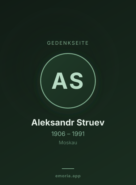 Gedenkportrait von Aleksandr Struev