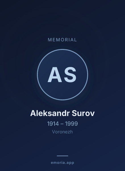 Memorial portrait of Aleksandr Surov