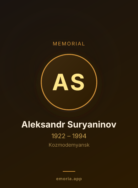 Memorial portrait of Aleksandr Suryaninov