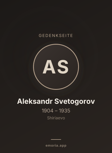 Gedenkportrait von Aleksandr Svetogorov
