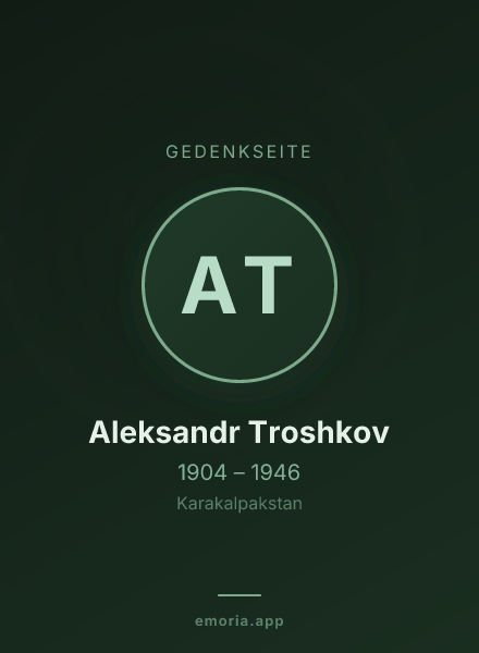 Gedenkportrait von Aleksandr Troshkov