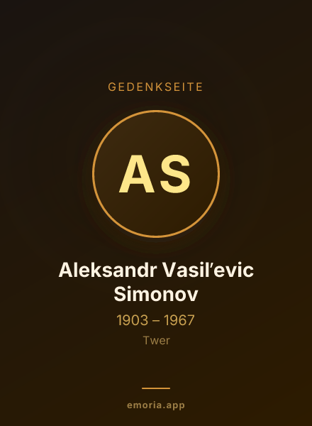 Gedenkportrait von Aleksandr Vasilʹevic Simonov