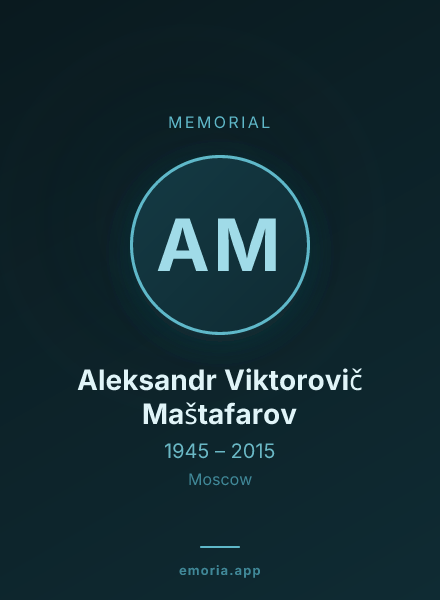 Memorial portrait of Aleksandr Viktorovič Maštafarov