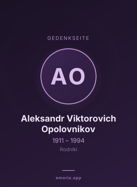 Gedenkportrait von Aleksandr Viktorovich Opolovnikov