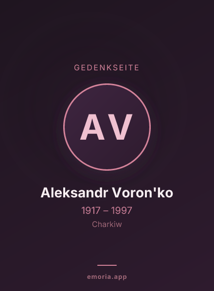 Gedenkportrait von Aleksandr Voron'ko