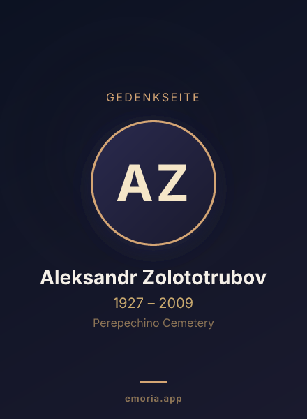 Gedenkportrait von Aleksandr Zolototrubov