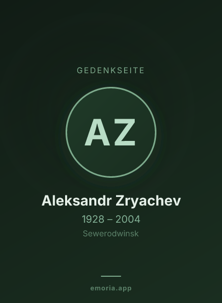 Gedenkportrait von Aleksandr Zryachev