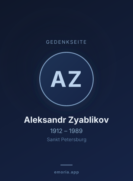 Gedenkportrait von Aleksandr Zyablikov