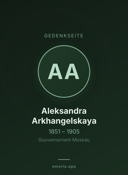 Gedenkportrait von Aleksandra Arkhangelskaya