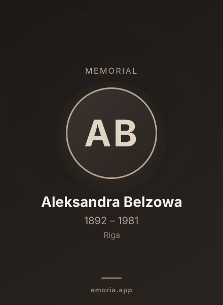 Memorial portrait of Aleksandra Belzowa