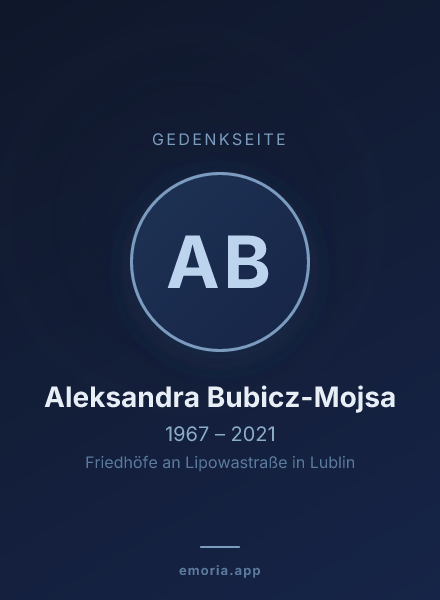 Gedenkportrait von Aleksandra Bubicz-Mojsa