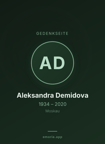 Gedenkportrait von Aleksandra Demidova