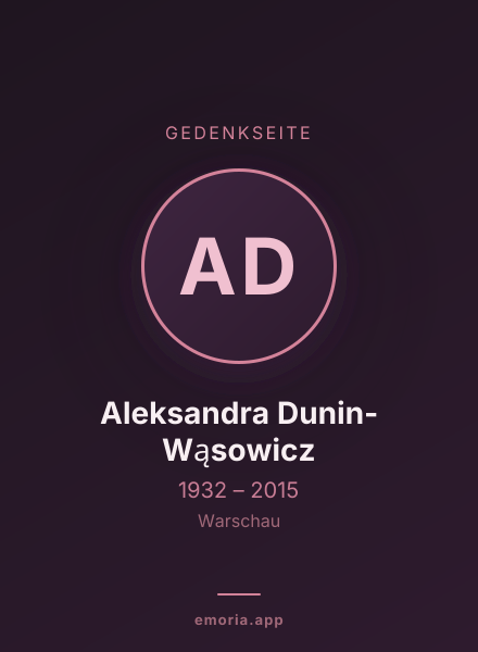 Gedenkportrait von Aleksandra Dunin-Wąsowicz