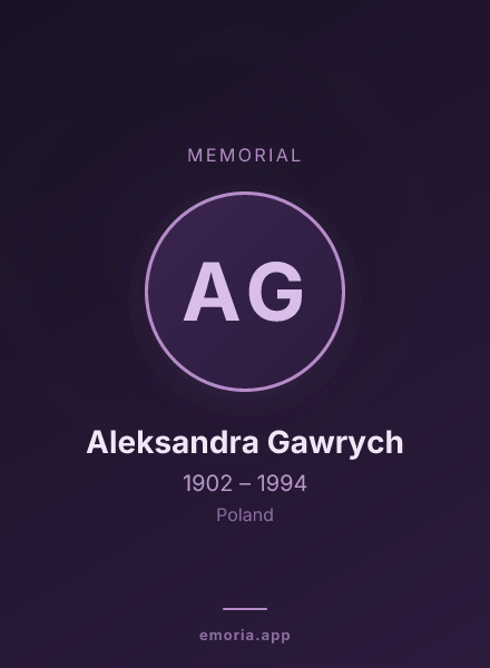 Memorial portrait of Aleksandra Gawrych